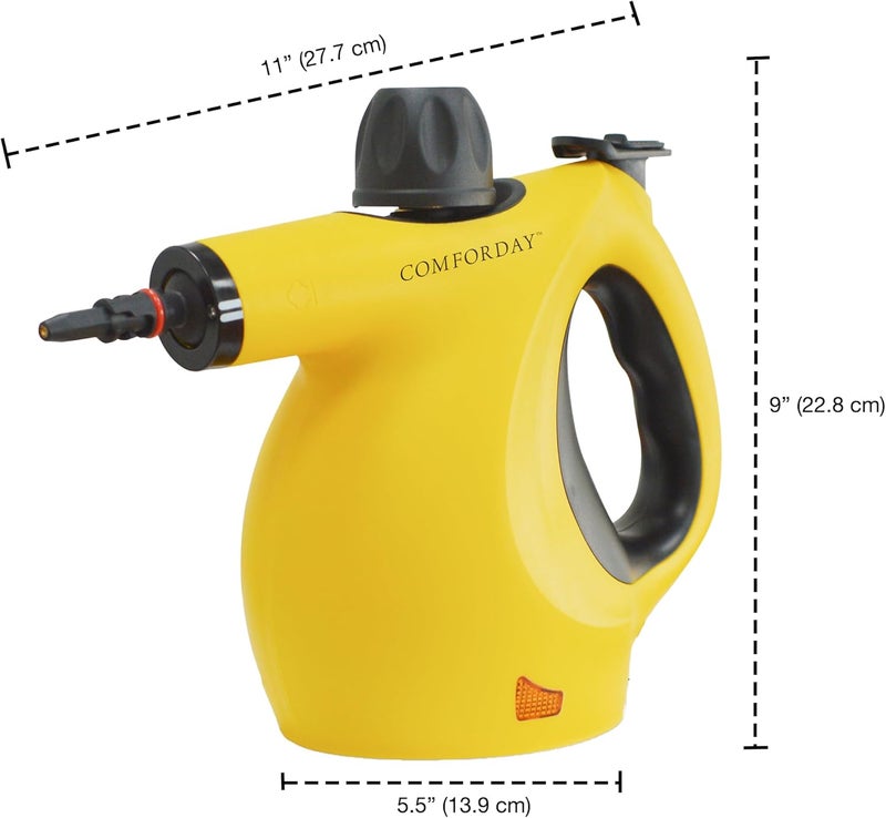 Comforday Multi-Purpose Steam Cleaner with 9-Piece Accessories, Perfect for Stain Removal, Curtains, Car Seats, Floor, Bathroom, (Yellow) - Image 3